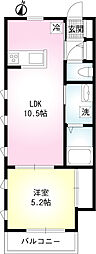 ノーブル・ヴィラ東戸塚 1LDKの間取図画像