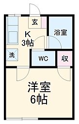 ファイブ鶴巻 1Kの間取図画像