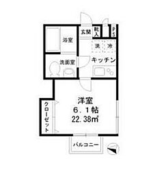 グランドソレーユ 1Kの間取図画像