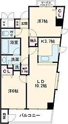 クール・ドゥ・サンセール 5階2LDKの間取り