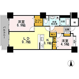 品川シーサイドビュータワー1 2LDKの間取図画像