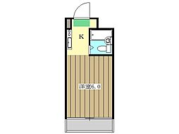 駒沢イン ワンルームの間取図画像