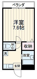 ハイツやませA 1Kの間取図画像