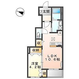 アジュール 1LDKの間取図画像