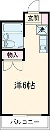 都営新宿線 瑞江駅 徒歩12分の賃貸マンション 2階ワンルームの間取り