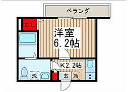 JR総武線 幕張本郷駅 徒歩8分の賃貸アパート 2階1Kの間取り
