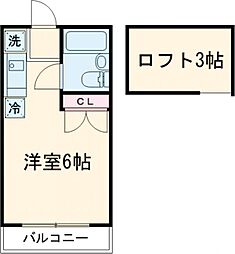 京王井の頭線 久我山駅 徒歩5分の賃貸アパート 1階ワンルームの間取り