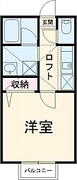 京成松戸線 前原駅 徒歩10分の賃貸アパート 1階1Kの間取り