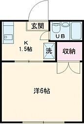 ハイムフェリシア 2階1Kの間取り