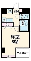 ウエストサイド 1階1Kの間取り