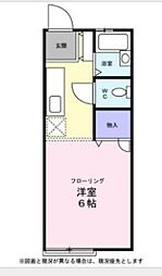 JR中央線 吉祥寺駅 徒歩15分の賃貸アパート 1階ワンルームの間取り