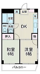 カトーハイツ 3階2DKの間取り