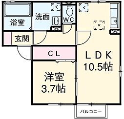 愛知高速東部丘陵線 長久手古戦場駅 バス3分 岩作組合前下車 徒歩3分の賃貸アパート 1階1LDKの間取り