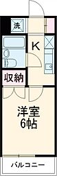フラット75 5階1Kの間取り
