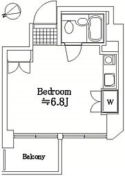 京急本線 大森町駅 徒歩2分の賃貸マンション 3階ワンルームの間取り