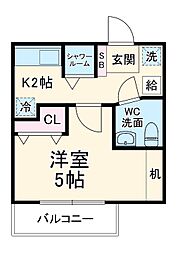 南行徳プラザＡ−1 1階1Kの間取り