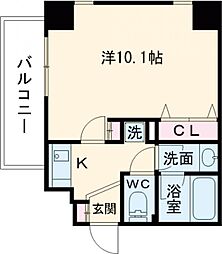 ＧＲＡＣＥ大森 9階ワンルームの間取り