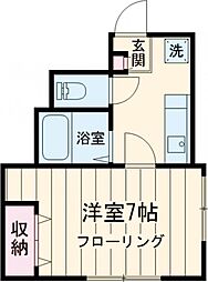 JR中央線 吉祥寺駅 徒歩14分の賃貸アパート 1階1Kの間取り