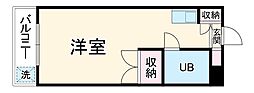 東急東横線 武蔵小杉駅 徒歩5分の賃貸マンション 4階ワンルームの間取り