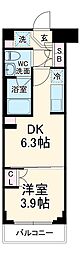 東急東横線 武蔵小杉駅 徒歩10分の賃貸マンション 3階1DKの間取り