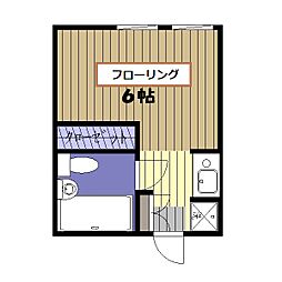 JR中央線 西荻窪駅 徒歩15分の賃貸アパート 1階ワンルームの間取り