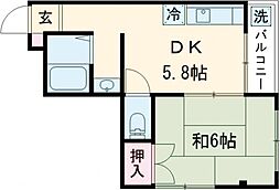 都営新宿線 瑞江駅 徒歩3分の賃貸マンション 3階1DKの間取り