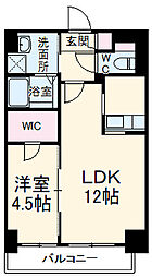 プレアデス津田沼 1階1LDKの間取り