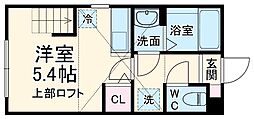 相鉄本線 星川駅 徒歩9分の賃貸アパート 1階ワンルームの間取り