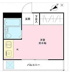 クリーンライトマンション 3階ワンルームの間取り