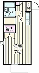 ライブラＫ 106 1階1Kの間取り