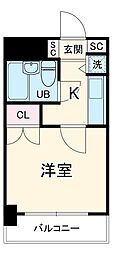 エメラルドコーポ 2階1Kの間取り