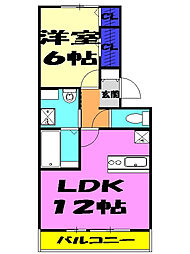 JR総武線 幕張本郷駅 徒歩6分の賃貸アパート 2階1LDKの間取り