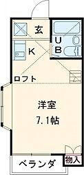 都営新宿線 瑞江駅 徒歩14分の賃貸アパート 2階ワンルームの間取り