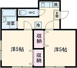 グリーンハイツII 2階2Kの間取り