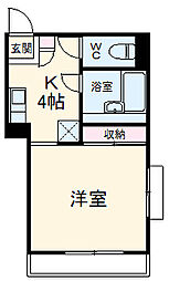 京急本線 戸部駅 徒歩3分の賃貸マンション 2階1Kの間取り