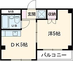 キャッスル・リョーコー 2階1DKの間取り