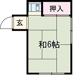 谷ビル 3階ワンルームの間取り