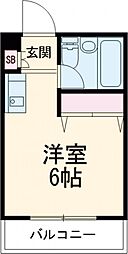 JR中央線 三鷹駅 徒歩12分の賃貸マンション 1階ワンルームの間取り