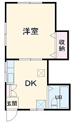 モナーク高橋 1階1DKの間取り