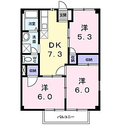 JR常磐線 土浦駅 バス10分 国立病院入口下車 徒歩9分の賃貸アパート 1階3DKの間取り