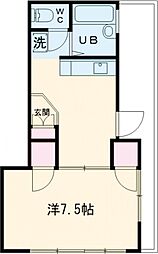健生ビル 5階1DKの間取り