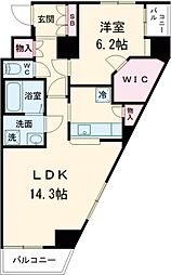 京王線 八幡山駅 徒歩9分の賃貸マンション 2階1LDKの間取り