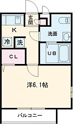 京王井の頭線 永福町駅 徒歩6分の賃貸アパート 1階1Kの間取り