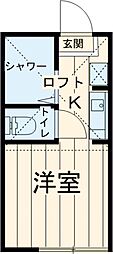 京王井の頭線 久我山駅 徒歩8分の賃貸アパート 1階ワンルームの間取り