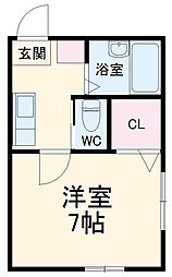JR京葉線 蘇我駅 バス12分 淑徳大学下車 徒歩5分の賃貸アパート 1階1Kの間取り
