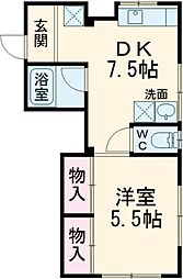 ＳＹイースト 3階1DKの間取り