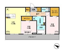エトワール 2階2LDKの間取り