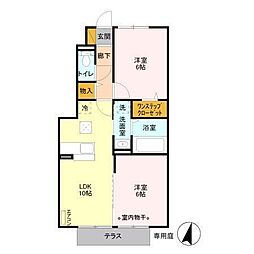スクエア 2LDKの間取図画像