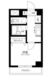 小田急小田原線 町田駅 徒歩4分の賃貸マンション 3階1Kの間取り
