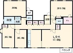 JR総武線 新小岩駅 徒歩11分の賃貸マンション 5階4LDKの間取り